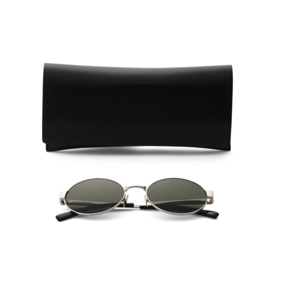 SAINT LAURENT Black/silver Multi 55mm Metal Round Sunglasses - Picture 1 of 2